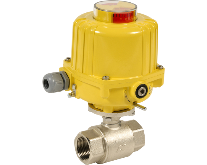 Brass ball valve 502 + SA/NA electric actuator